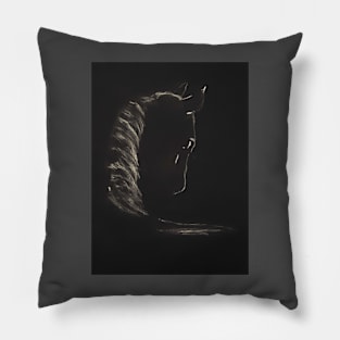 Majestic horse black Pillow