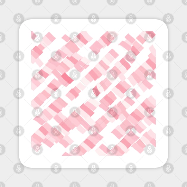 White pink cubes abstract art Magnet by jen28