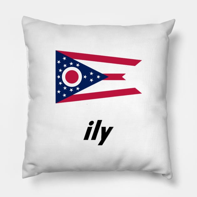 Ohio • ily (i love you) Flag Pillow by Ohio ily