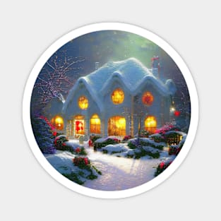 Rural winter cottage Magnet