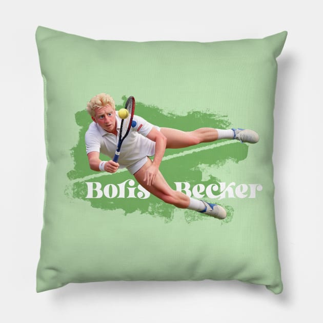 Boris Becker cartoon Pillow by BAJAJU