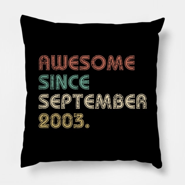 16th Birthday Shirt for Boys Girls, Birthday Gift Ideas for 16 Years Old, Awesome Since 2003 Shirt Pillow by johnii1422