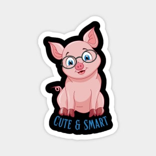 Cute and Smart Cookie Sweet little pink piggy in glasses cute baby outfit Magnet