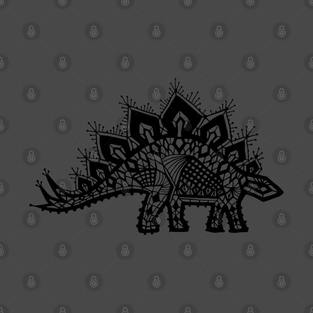 Stegosaurus Lace - Black / Grey by andreaalice