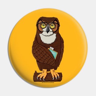 Portland Oregon Studious Owl Books Pin