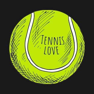 Cute Tennisball Love Drawing T-Shirt