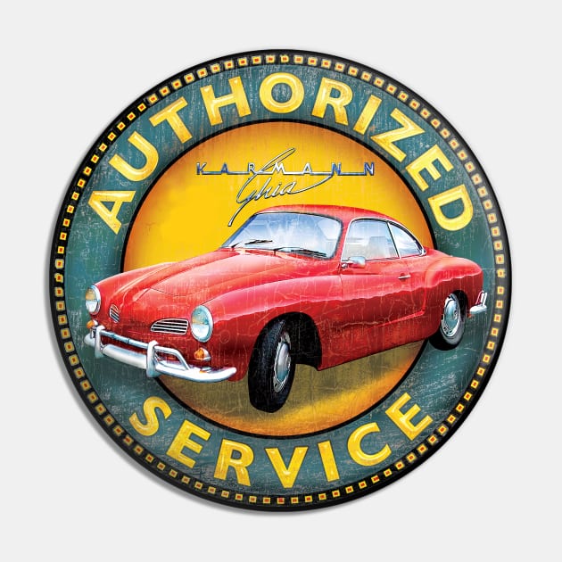 Authorized Service - Karmann Ghia Pin by Midcenturydave