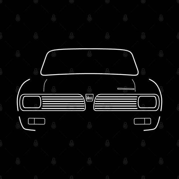 Triumph Toledo classic 1970s British car white outline graphic by soitwouldseem