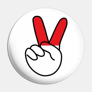 Indonesia Flag V Sign Pin