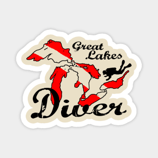 Vintage Great Lakes Scuba Diving Dive Flag Scuba Diver Magnet