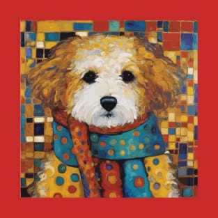 Gustav Klimt Style Dog with Colorful Scarf T-Shirt