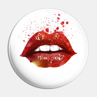 Splash Kiss Red Lips Pin