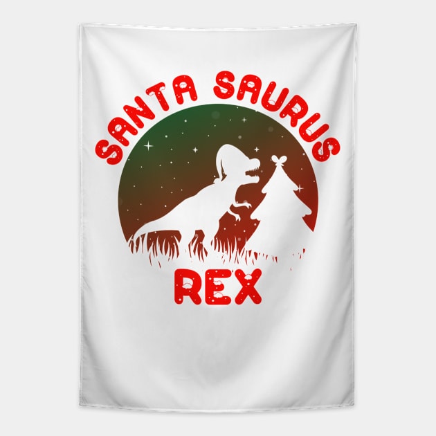 Santa Saurus Tapestry by MZeeDesigns