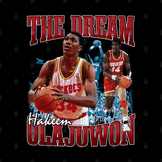 Hakeem Olajuwon The Dream Basketball Legend Signature Vintage Retro 80s 90s Bootleg Rap Style by CarDE