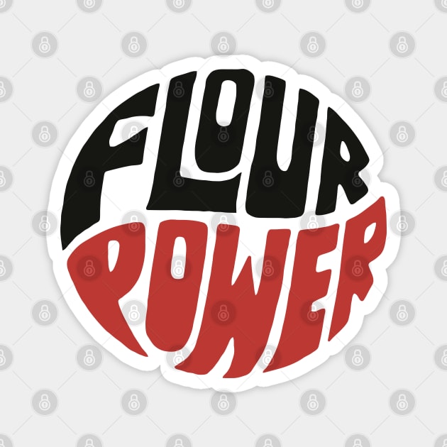 Flour Power ))(( Cooking Baking Flower Power Hippie Parody Magnet by darklordpug