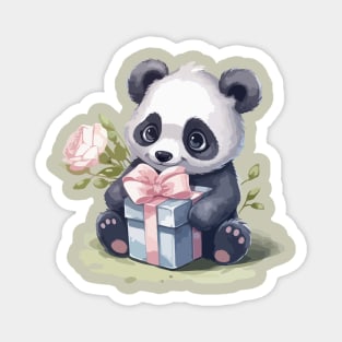 Cute Panda with gifts Magnet