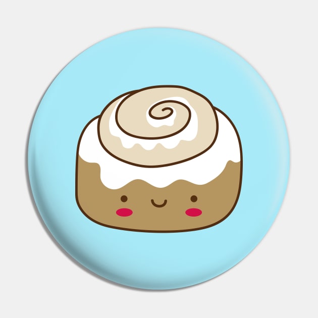 Cute Kawaii Cinnamon Bun Pin by designminds1
