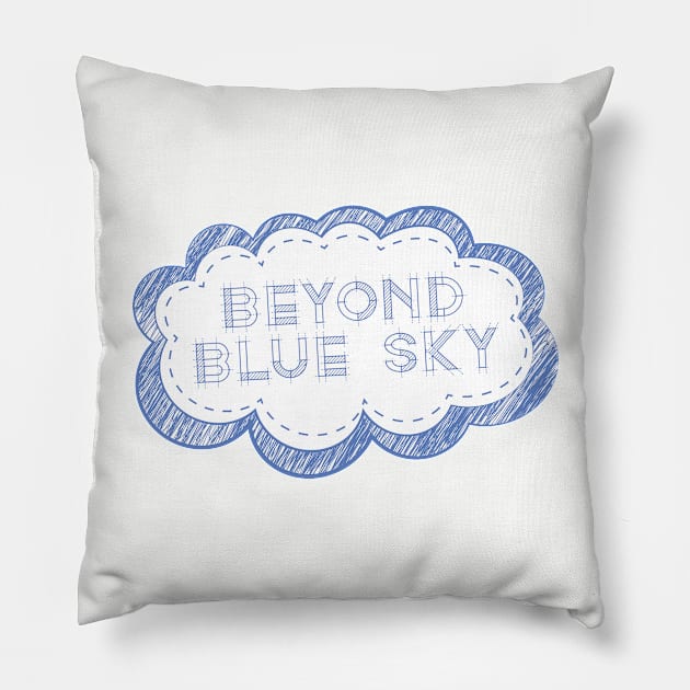 Beyond Blue Sky Pillow by PartyOfTwo