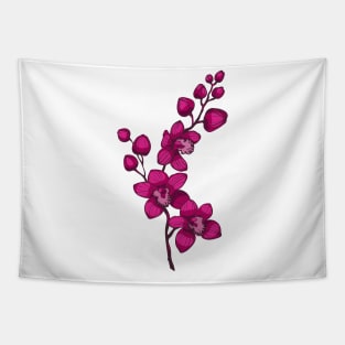 branch with purple orchid flowers Tapestry