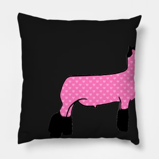 Pink Hearts Market Wether Lamb Silhouette 2 - NOT FOR RESALE WITHOUT PERMISSION Pillow