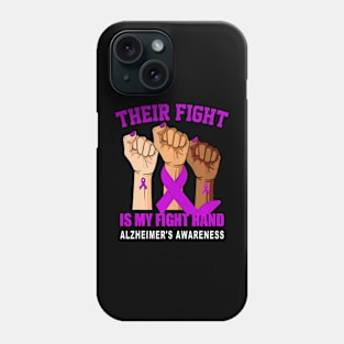 Alzheimer Awareness Purple Ribbon Support Women Hand Phone Case