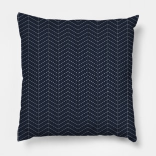 Herringbone Pattern - Navy Pillow