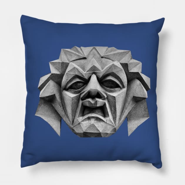 Head artdeco sculpture / Swiss Artwork Photography Pillow by RaphaelWolf