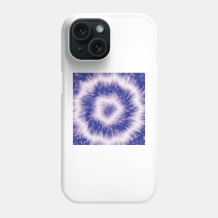 Blue and white tie dye circle Phone Case