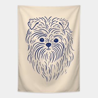 Affenpinscher (Beige and Blue) Tapestry