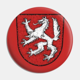 Low Poly Coat of Arms Transparent Monochrom Pin