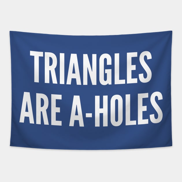 Geeky Math Joke - Triangles Are A-Holes - Funny Joke Statement Humor Slogan Tapestry by sillyslogans