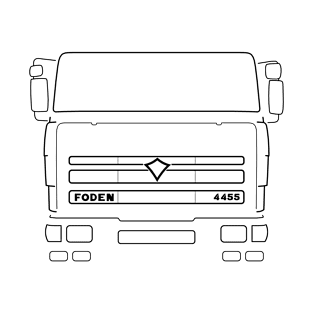 Classic Foden 4455 lorry black outline graphic T-Shirt