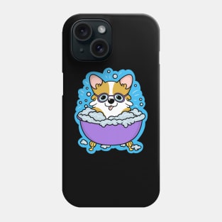 Cute Corgi Taking Bath Phone Case