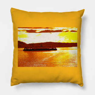 Ferry Boat Gouache Pillow