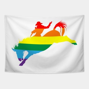 Bronco Rider 1: Pride Flag Tapestry