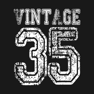 Vintage 35 2035 1935 T-shirt Birthday Gift Age Year Old Boy Girl Cute Funny Man Woman Jersey Style T-Shirt