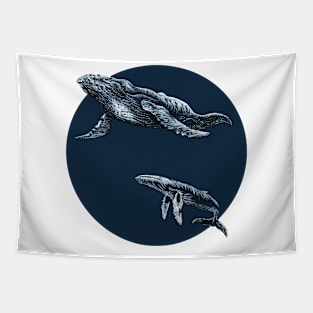 Pair of humpback whales Tapestry