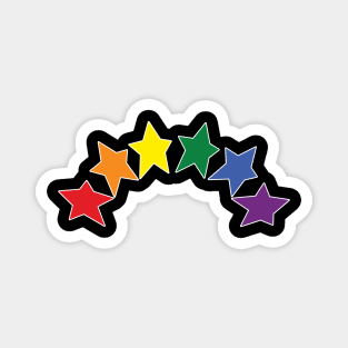 Star Rainbow Pride Graphic White Line Magnet