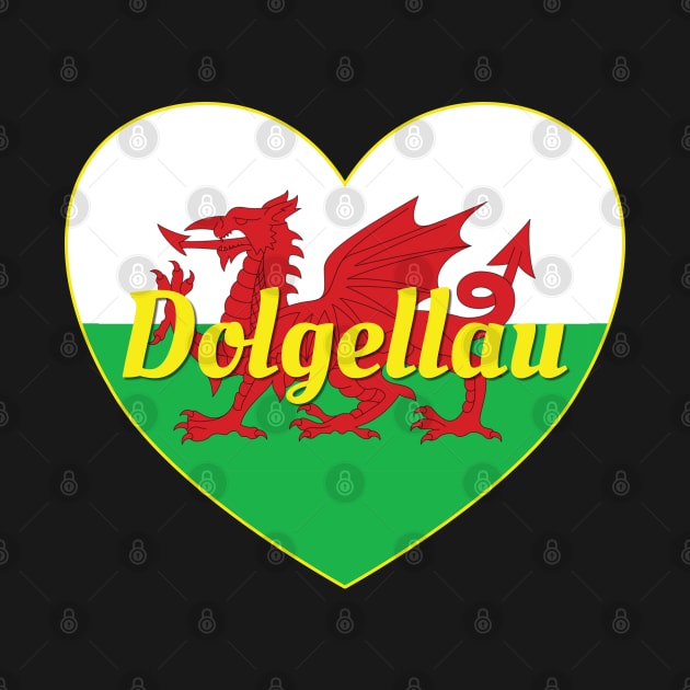Dolgellau Wales UK Welsh Flag Heart by DPattonPD