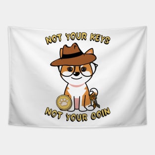 Not your keys not your coin - orange dog Tapestry