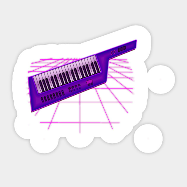 Keytar Synthwave Sticker Teepublic