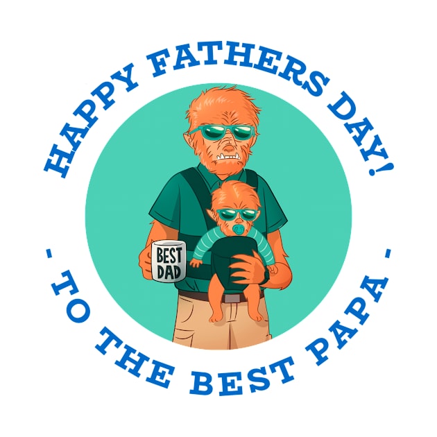 Happy Fathers Day - Worlds Best Papa by Rachel Garcia Designs