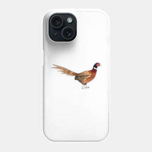 Ring-necked pheasant bird cartoon illustration Phone Case