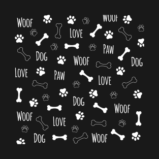 Love Dog Paw Pattern T-Shirt