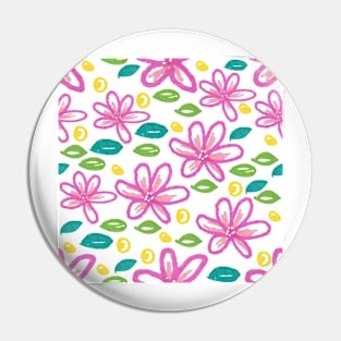Marker pen floral pattern Pin