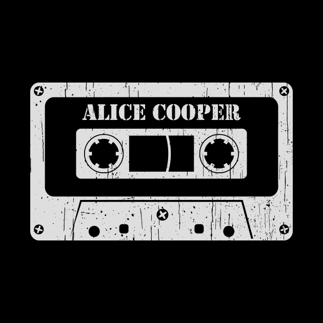 Alice Cooper - Vintage Cassette White by FeelgoodShirt