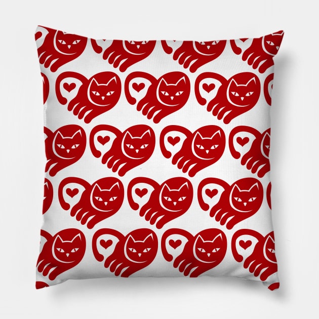 RED CAT PATTERN Pillow by MAYRAREINART