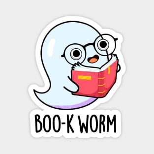 Boo-k Worm Cute Halloween Bookworm Ghost Pun Magnet