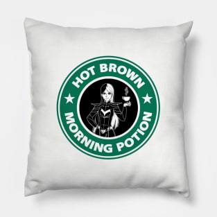 Hot Brown Morning Potion (Alt Print) Pillow