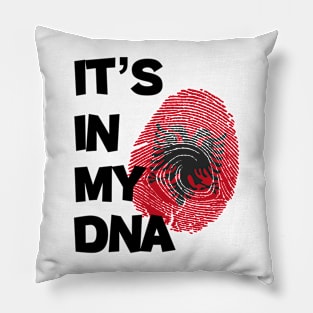 It's in my DNA Flag of Albania in fingerprint... Pillow